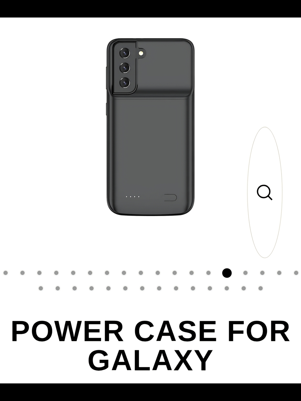 Black Power Case Battery Charger for Galaxy Phones